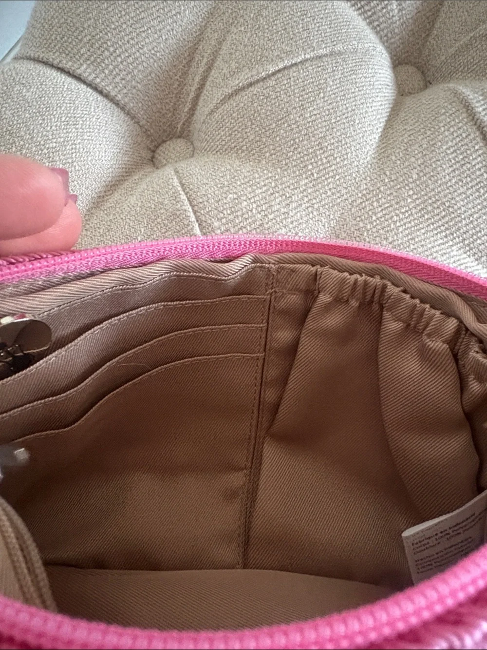 The Sak Pink Woven Wristlet Clutch
